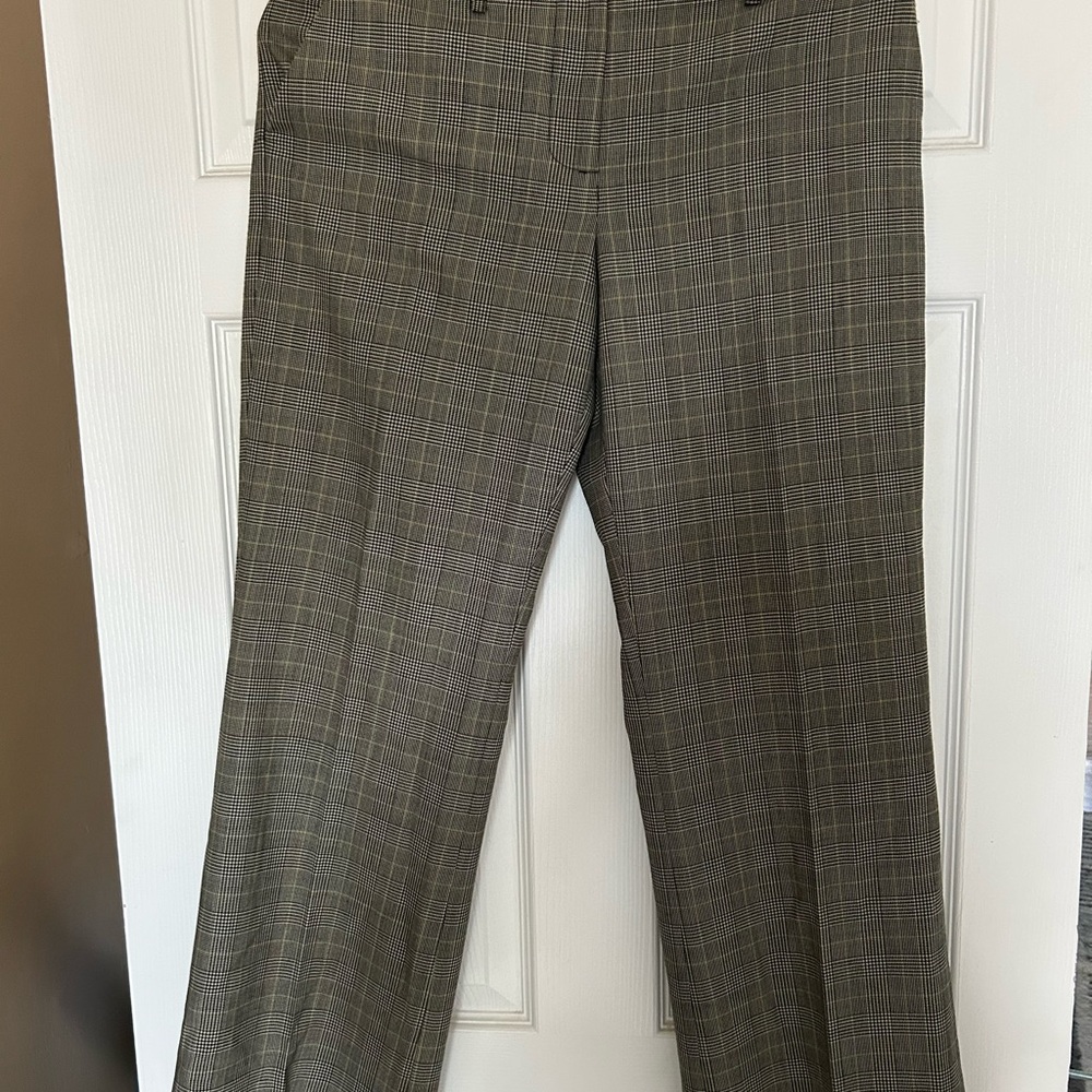 Anne Klein Classic Gray Checkered Pants Wool Blend